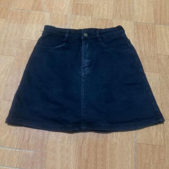 Dark Blue Women Denim Mini Skirt